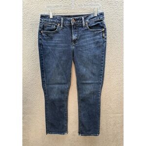 Silver Jeans Womens 30x23.5 Blue Suki Capri Stretch Thick Stitch Rockabilly